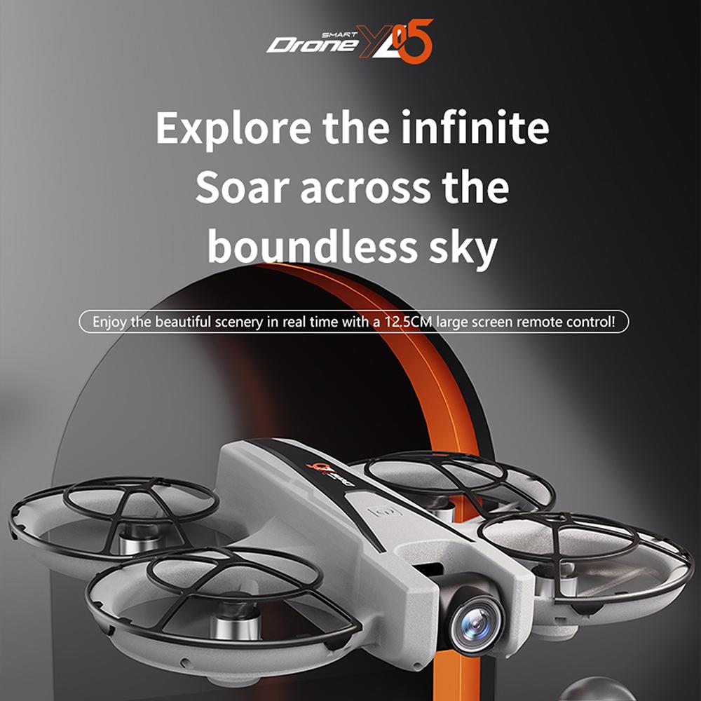 Mini Drone FPV RC YL05, câmera de transmissão de vídeo em tempo real, quadricóptero, recursos de desvio de obstáculos, brinquedos de avião para meninos