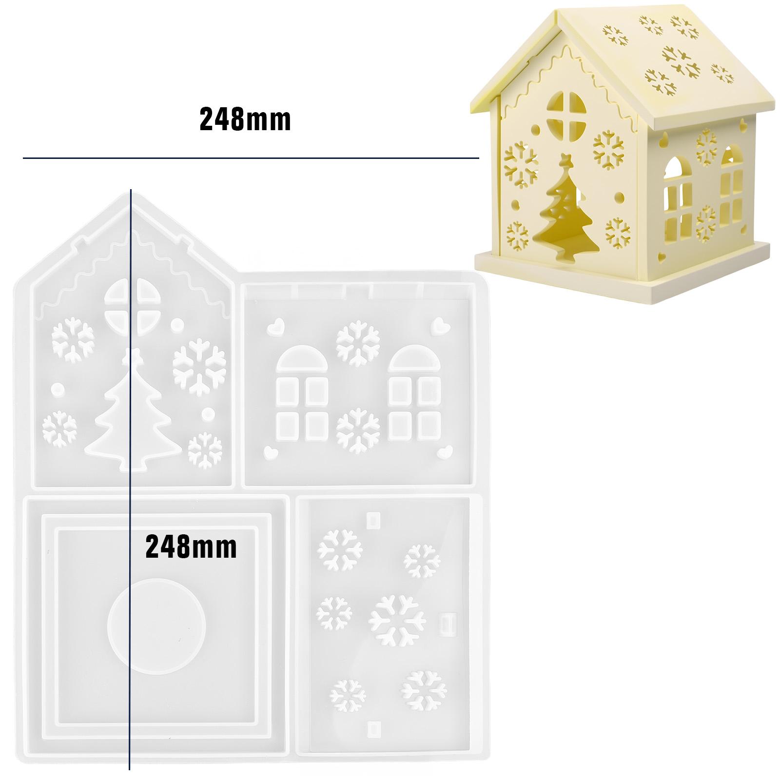1Splicing Candle Christmas House Silicone Mold DIY Gypsum Love House Decoration Crystal Resin Epoxy Mold Home Decoration Storage
