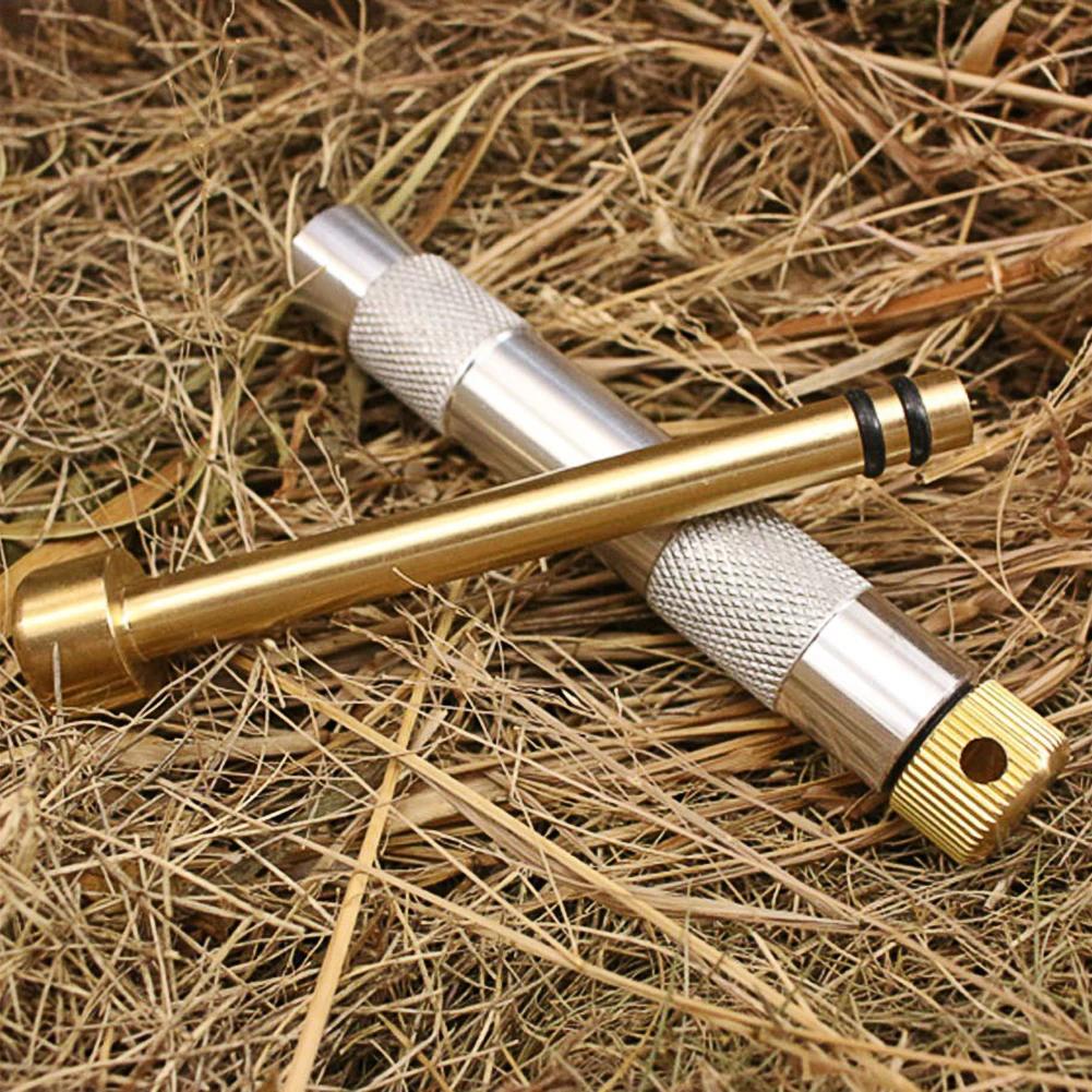 Brass Metal Fire Piston Outdoor Emergency Fire Tube Camping Survival Fire Piston Tool Igniter Tool Camping Accessories