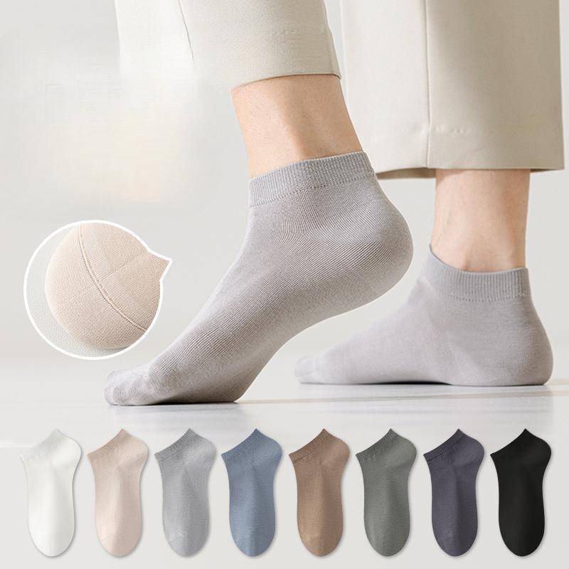 

Men s Short Socks, Summer Thin Pure Cotton Antibacterial, Deodorizing, Sweat-absorbing, Breathable, Boneless Summer Sports Boat Socks 1 pair