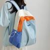 Casual backpack junior high school female student schoolbag ins large capacity couple travel backpack high value contrasting color backpack
