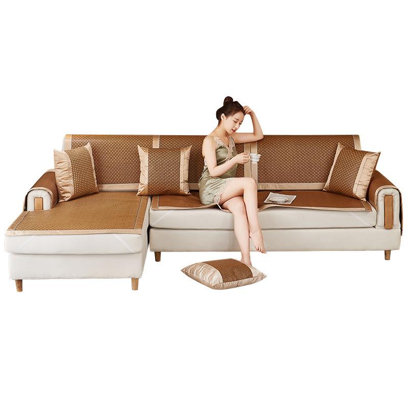 Rattan Mat Sofa Cushion Summer Summer Summer Summer Summer Mat Cushion Simple Modern Leather Full Covered Cloth