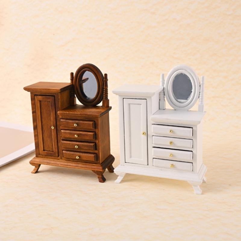 Vintage Miniature Dressing Table 1/16 Scale Dollhouses Furniture with Life Like Detail for Dollhouses Enthusiasts Collect