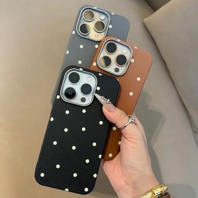 Lovely Ins Simple Cute Polka Dots Phone Case For iPhone 17 16 15 14 13 12 11 Pro Max Plus Shockproof Silicone Luxury Back Cover