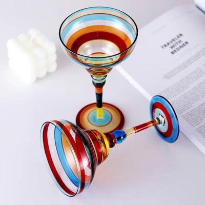 Handgemachte bunte Cocktailbecher Margarita Europa Kelchbecher Champagnerbecher Kreative Weingläser Home Bar Hochzeitsparty Weingläser