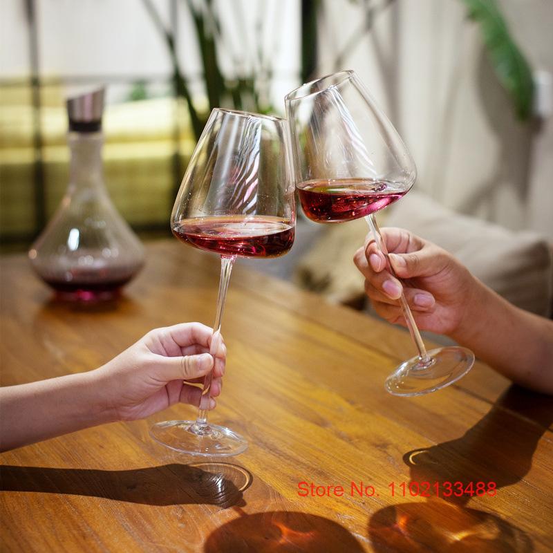 Collectible Red Wine Glass Handmade Artwork Clear Crystal Wineglass Cup Champagne Flute Big Belly Small Mouth Bordeaux Goblet