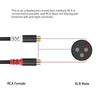 2RCA Female to XLR Male Converter Cable Professional Sound Connector 30cm Length Nylon Texture for Speaker