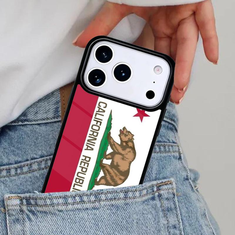 

California Flag Phone Case for iPhone 16e 15 14 13 12 17 Pro Max Plus Air 17pro Cover Coque iPhone17 Pro Max