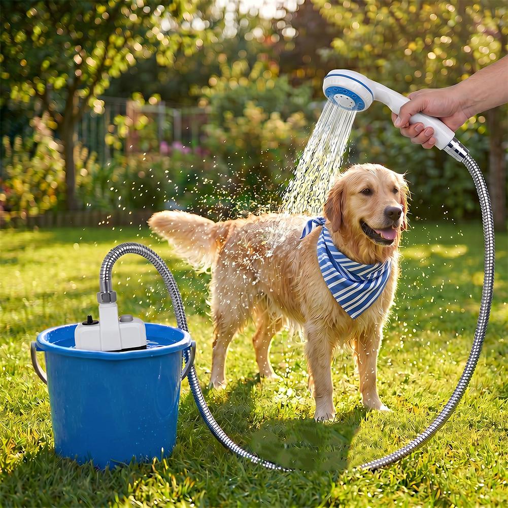Outdoor Camp Shower Kit USB Rechargeable Electric Shower Portable Lightweight Design For Camping Travel Pet Car Washing Use