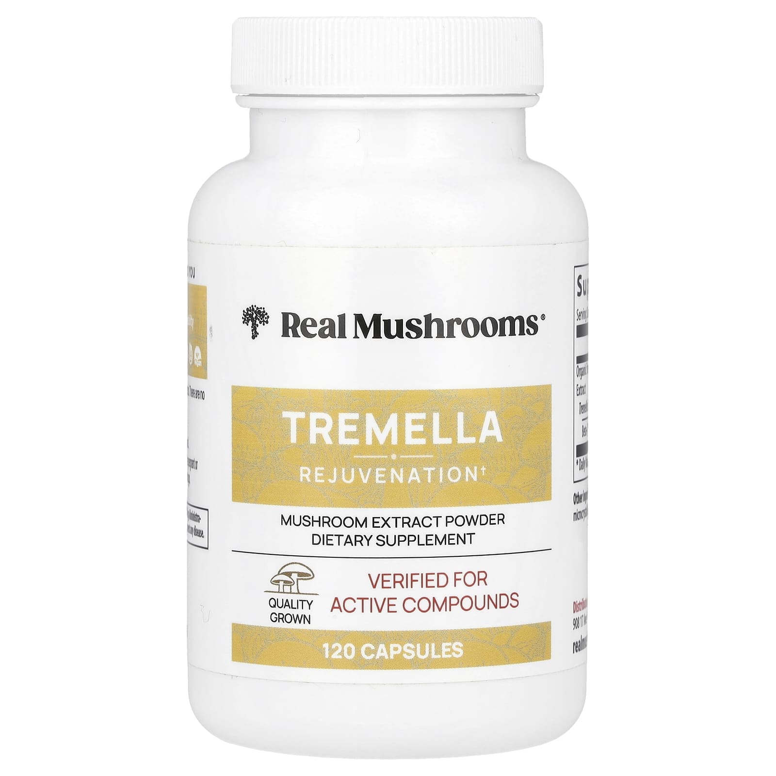 

Tremella, Mushroom Extract Powder, 120 Capsules