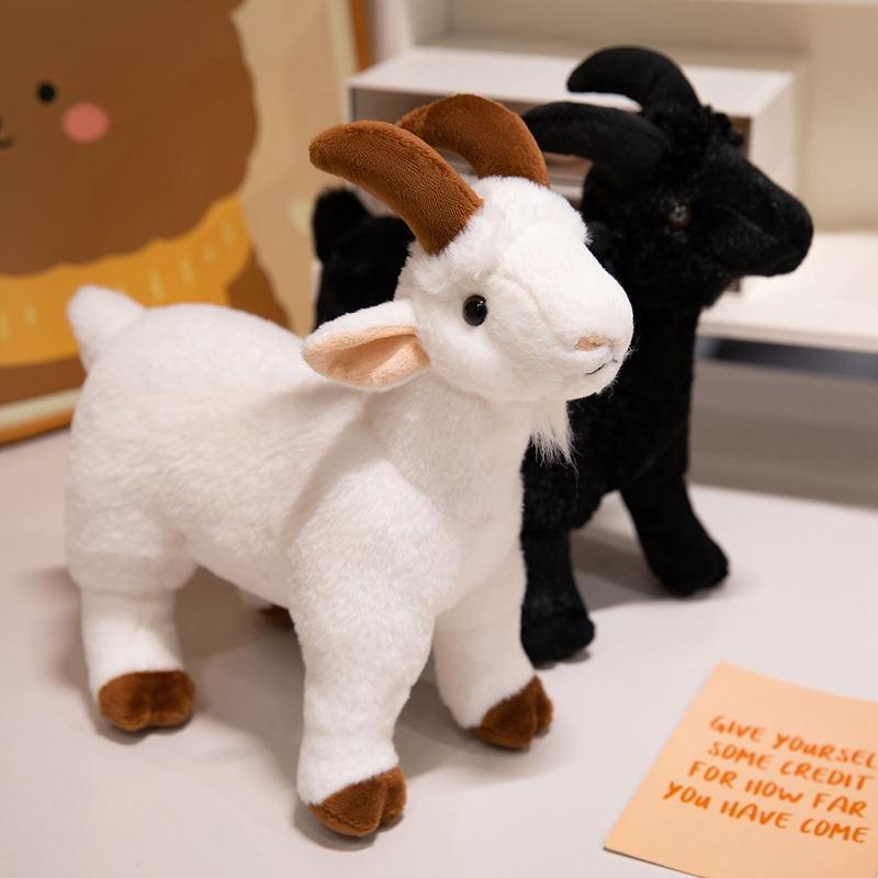 Simulation Goat Doll Plush Toy Little Sheep Doll Aries Decorative Ornaments Holiday Gift Rag Doll