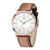 [Watches] Men's Ultra-Thin Watch 6.5MM Simple Fashion Casual Business Quartz Movement 40mm Dial Leather Band Unisex Yellow-2