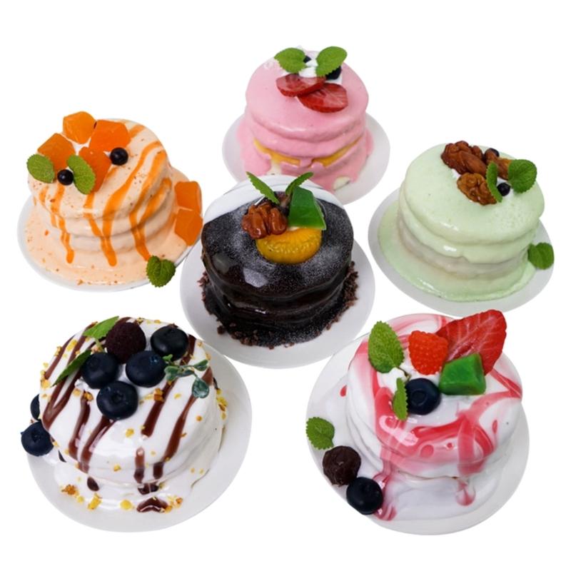 Realistic Dessert Model Faux Cake Decoration for Kitchen Display and Photo Shoot Artificial Food Photography Accessories