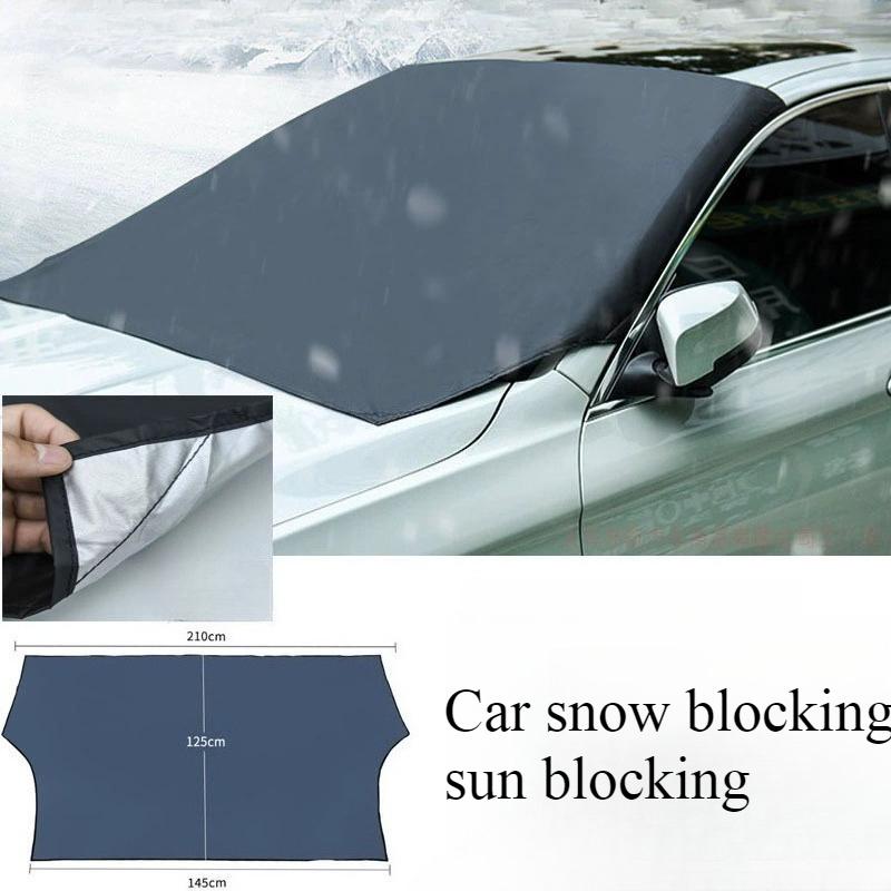 

210x120cm Magnetic Car Front Windscreen Cover Automobile Sunshade Cover Car Windshield Snow Sun Shade Waterproof Car Cover чёрный