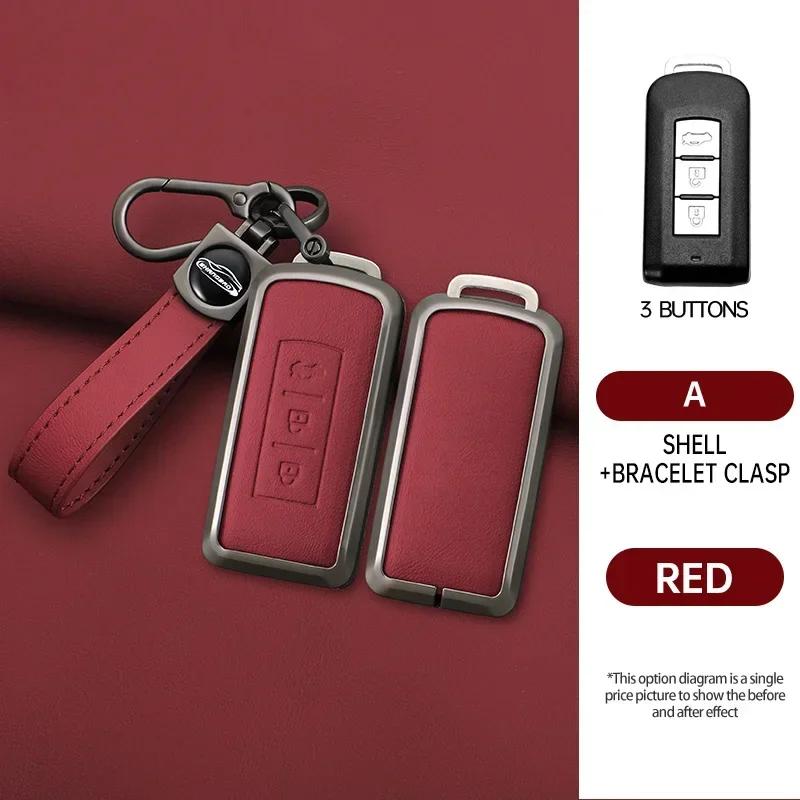 Alloy Style Fashion Car Key Case Cover Shell Fob for Mitsubishi Outlander Lancer Eclipse Mirage ASX LANCER 2/3button Key Chain