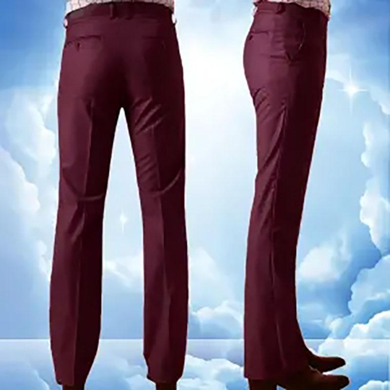 DC-HOME-3 Heren Lente en Zomer Slim Fit Bell Bottom Broek Vintage Bell-bottoms Flare Formele Kleding Broek Casual Wijde Pijpen Broeken 29 donkerrode kleur