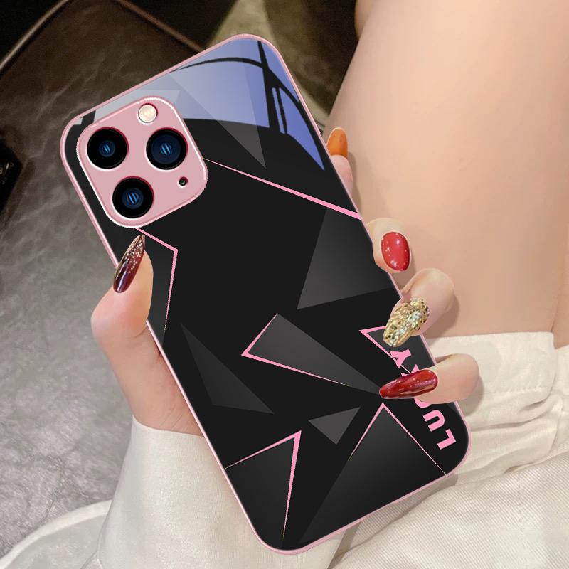 Line Diamond Grid Pro IPhone 16 Pro Max 15 Pro 14 13 12 Mini 11 XS Max XR 7 8 Plus SE 2022 Tvrzené Sklo Kryt na Telefon