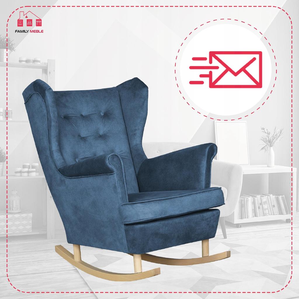 Ohrensessel Diana Schaukelstuhl skandinavisch Family Meble Jeans Bezug klar