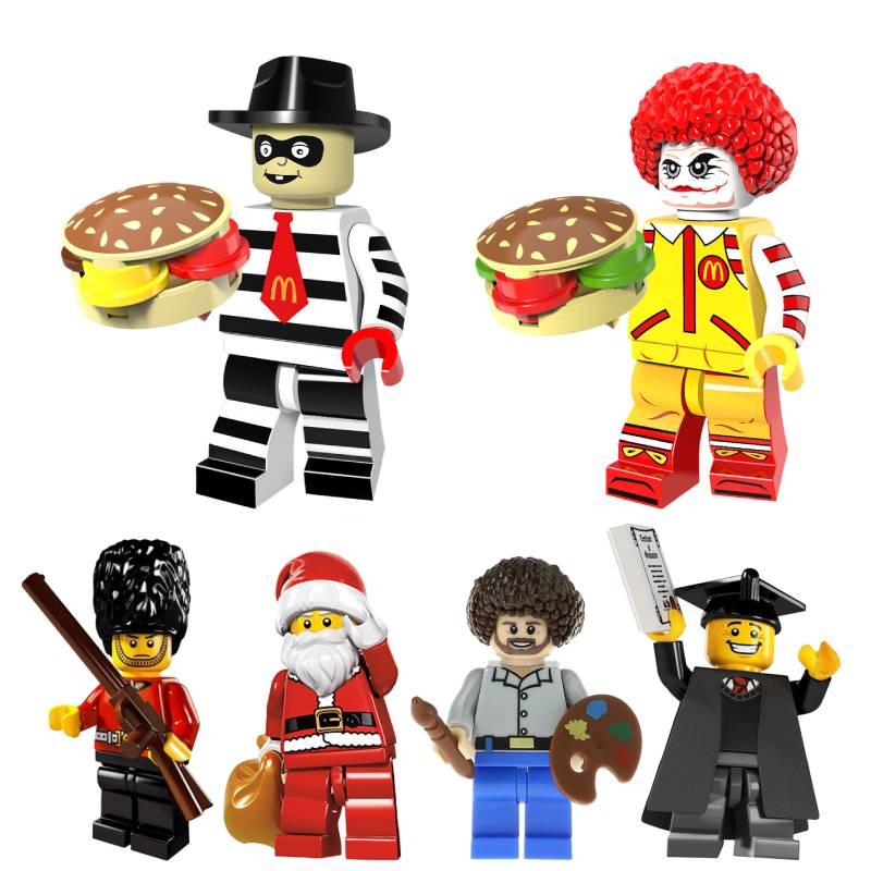 Mini Toy Figures From Cartoon City Movie 4.5cm/1.77in Size Abs Plastic Small Building Blocks