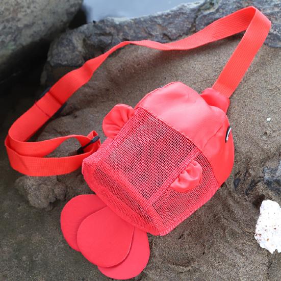 Colorful Mesh Beach Bag with Adjustable Shoulder Straps Zipper Closure Waterproof Sea Shell Bag Beach Toys Storage Bag