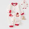 Spring & Autumn Pure Cotton Newborn Red Romper - Boneless Baby Crawling Outfit