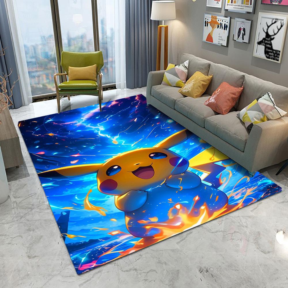  Pikachu Pokemon Kawaii Carpet Living Room Bedroom Kitchen Sofa Table Balcony Entrance Rug Non-slip Cartoon Cute Mat Decor