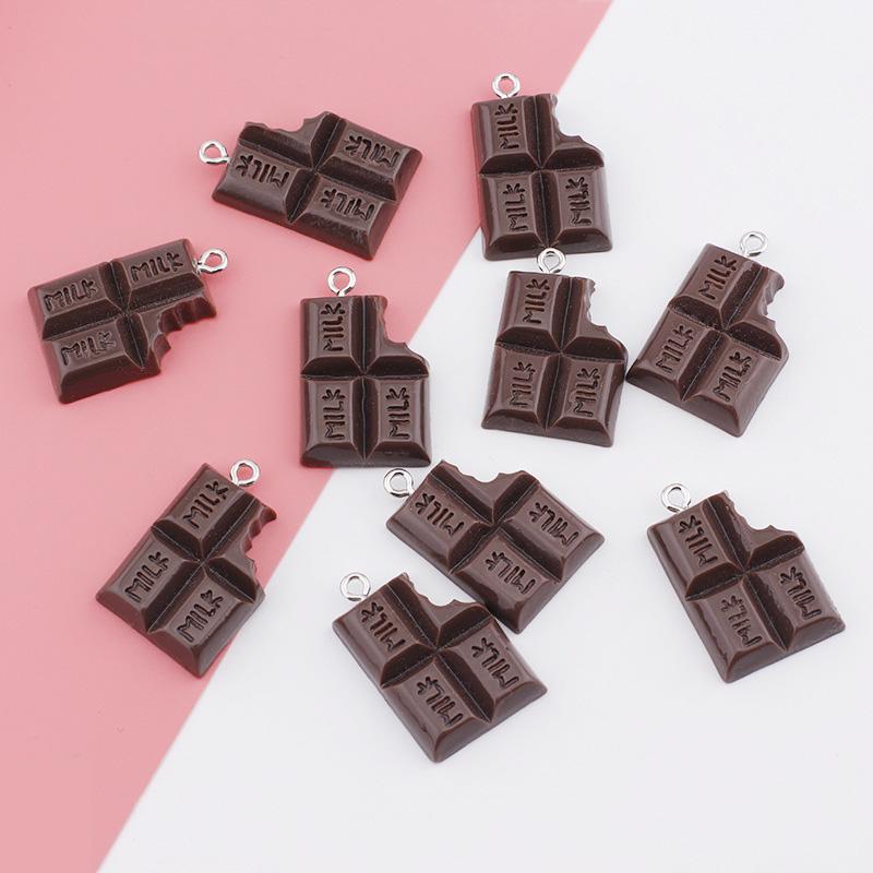 10pcs/lot 18*28mm Chocolate Milk Resin Charms Pendants for DIY Jewelry Making Accessories Handmade Earring Necklace Bracelet