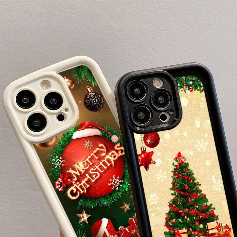 Ae113 Crăciun Fericit artă Moș Crăciun artă design Huse de telefon pentru iPhone 16 14 13 11 Pro Max 15 7 8 Plus 12 mini XR XS Max Husă de protecție pentru scară de înger