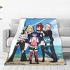 Fairy Tail Anime Knitted Blanket Flannel Cartoon Super Warm Throw Blankets for Bedroom Sofa Bed Rug
