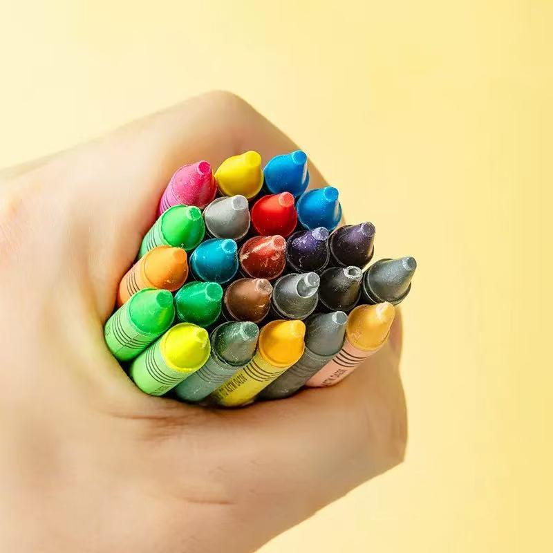 8/12/24Colors Wax Crayon Do not Dirty Hands Washable Crayons Drawing Painting Crayon Sticks Colored Wax Crayons Art Supply