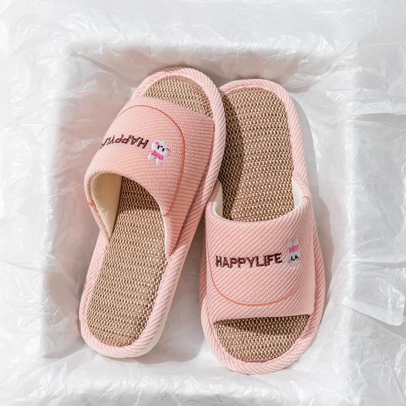Leinenslipper Frühling und Herbst weibliches Paar vier Jahreszeiten Indoor Haushalt Baumwolle und Leinen Zuhause rutschfest Sommer männlich