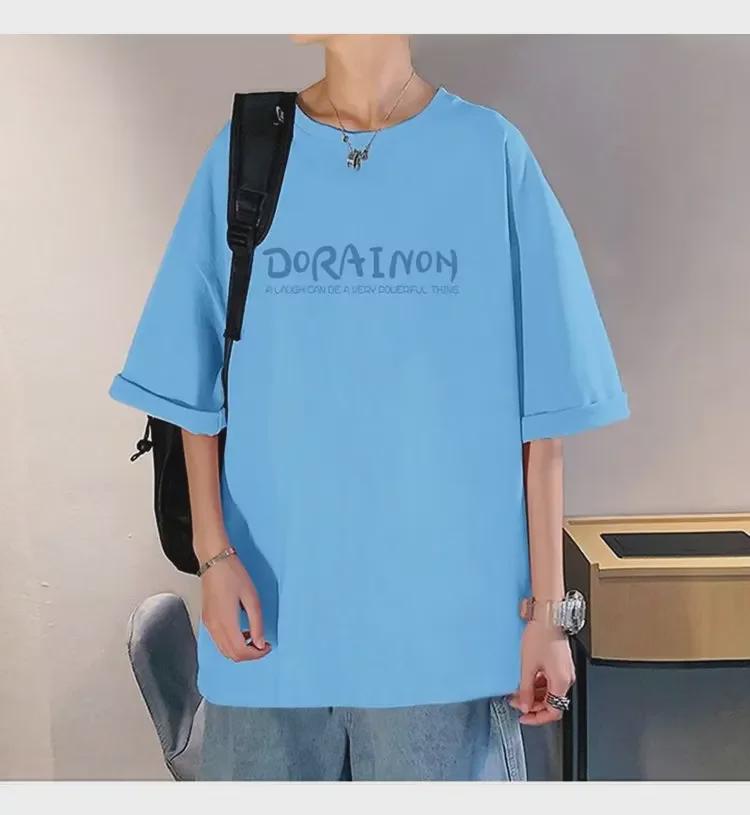 Doraemon Men's American Retro White Short Sleeve Couple T-Shirt