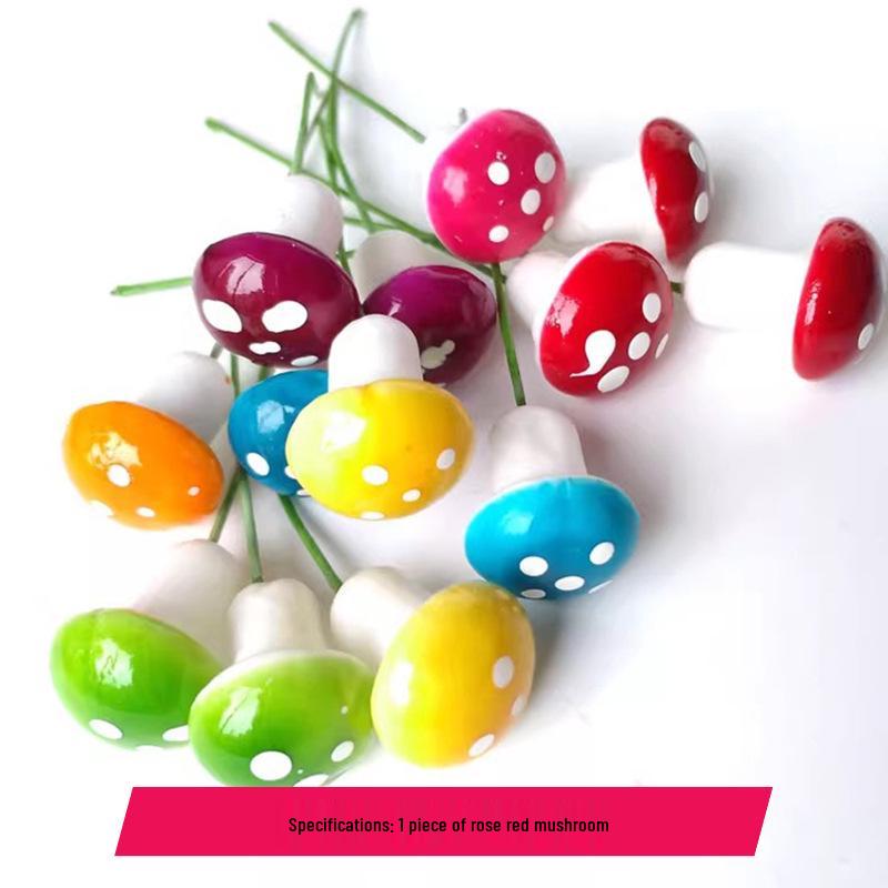 Mini Foam Mushroom with Wreath Wire - Christmas Decoration Prop