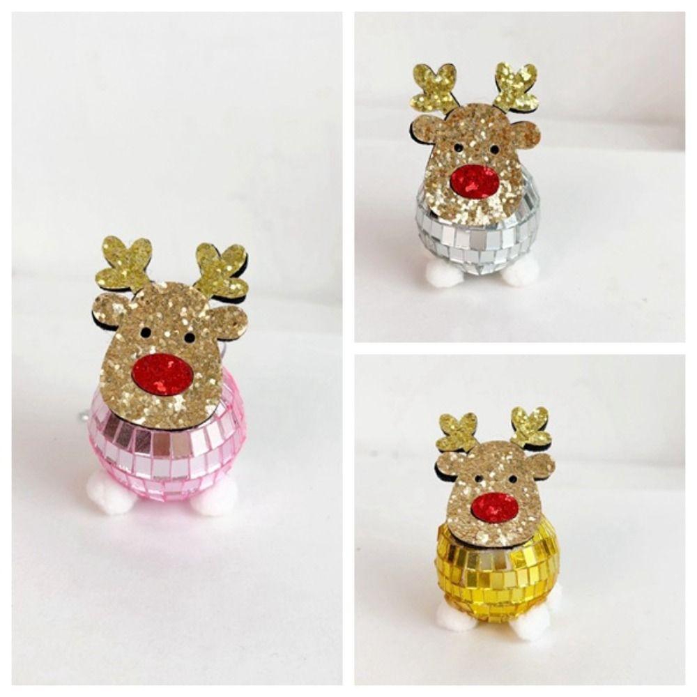 Nerozbitné vánoční zrcadlo přívěsek jelen roztomilá závěsná dekorace na vánoční stromek sváteční dekorace