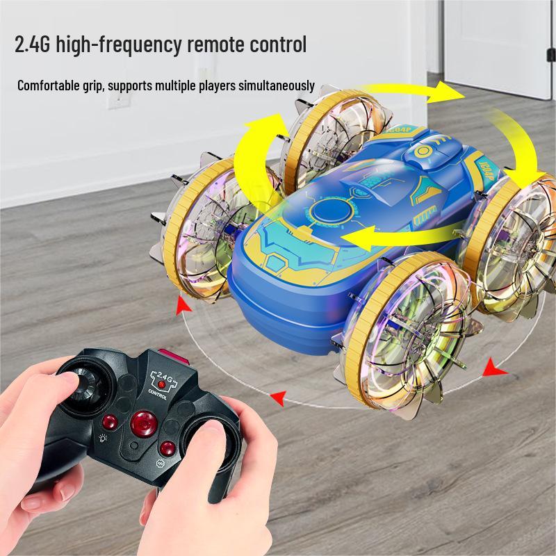 Amphibious 4WD Gesture-Control Stunt Car: Double-Sided Off-Road Tumbling Remote Control Toy for Kids