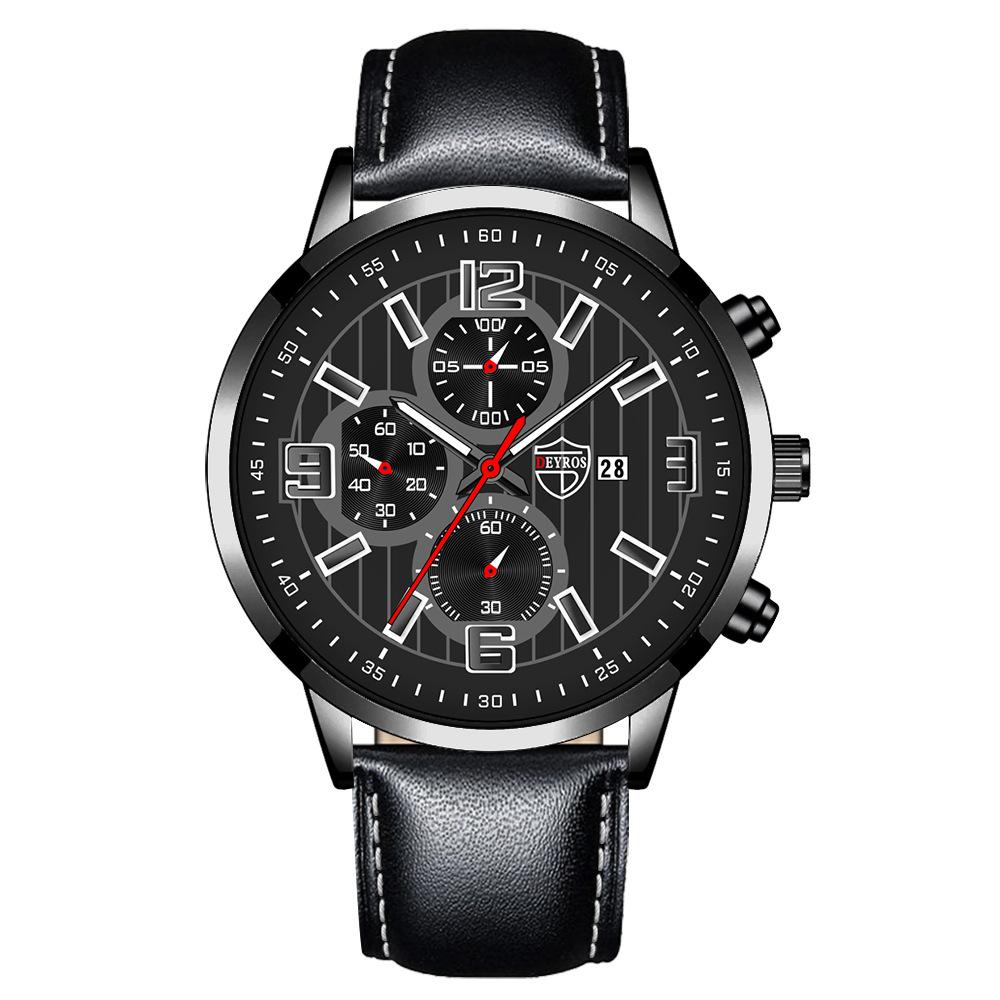 Steel Belt Men S Watch Trendy Fashion Automatic Calendar Luminous Quartz Watch Single watch