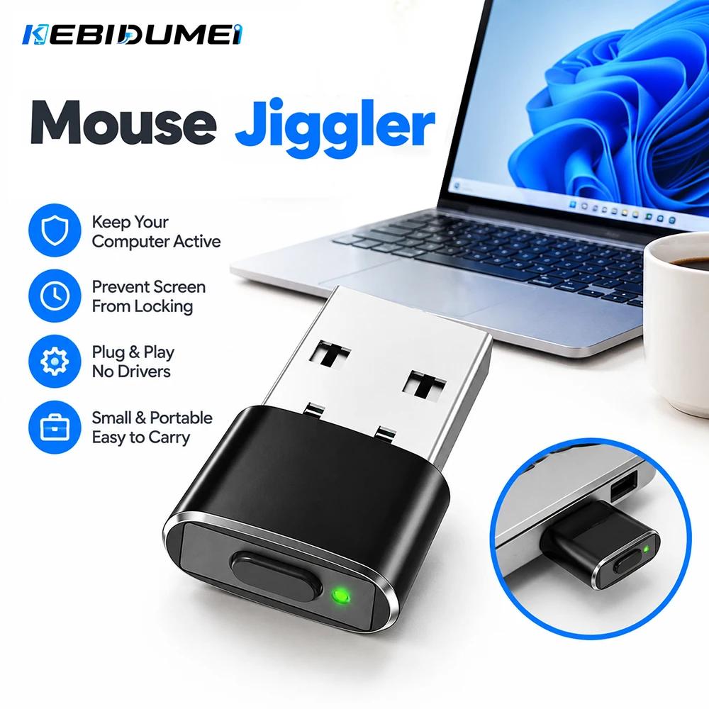 Mini USB Muis Jiggler Automatische Verplaatser Muisschudder Wiggler voor PC Laptop Houdt Wakker Computer Muis PC Bewegingssimulator
