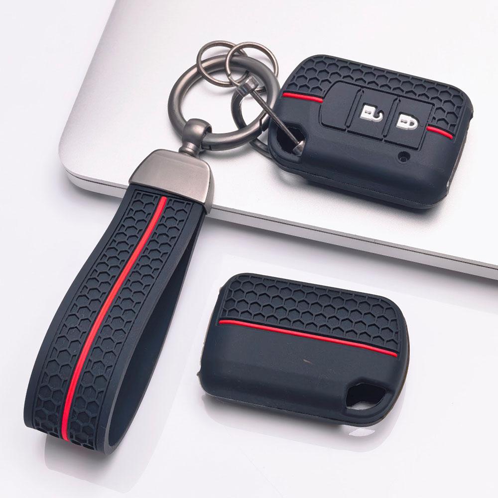 Premium Silicone Car Key Fob Cover For Mitsubishi Lancer EX Outlander ASX Pajero Sport With Keychain Soft Silicone Car Interior Accessories