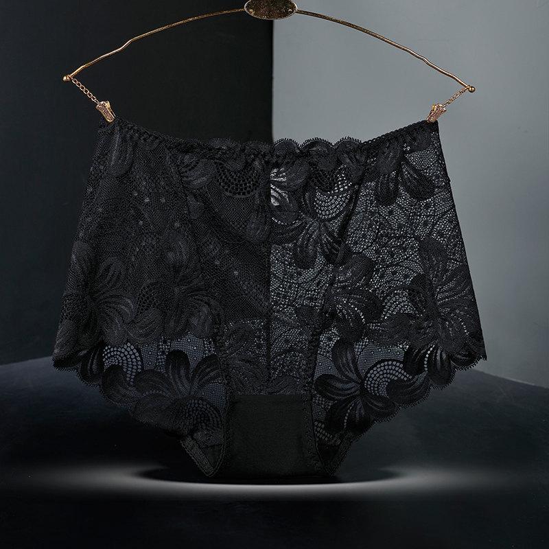 

Yu Mei 8973 Жіночі мереживні трусики великого розміру з високою посадкою та прозорою бавовняною ластовицею L (90-130 jin)