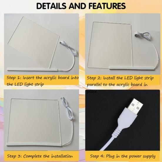 Drawing Board with 7 Pens Reusable Memo Pad Acrylic Wall