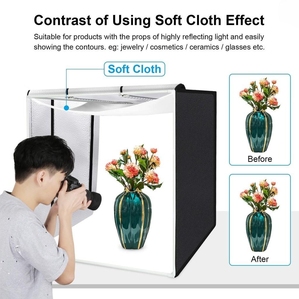 80*80*80cm Large Folding LED Light Tent Desktop Photo Studio Light Box 80W Studio Product Shooting Dimmable Softbox