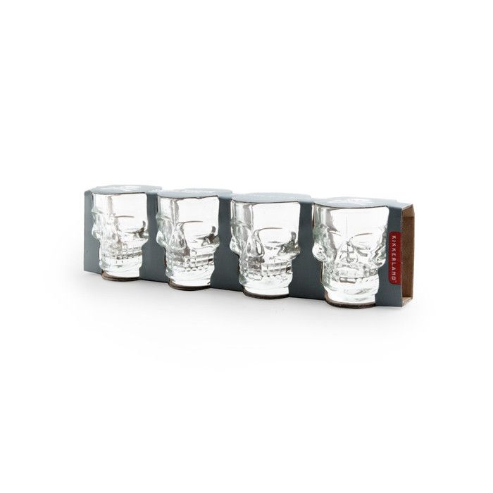 Shot Glasses - Unspecified - Skull - Set of 4 - Glass - Dishwasher Safe