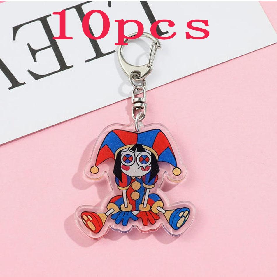 1Pcscartoon The Amazing Digital Circus Acrylic Keychain Cute Backpack Pendant Bag Charms Accessories Decoration Holiday Gift Items