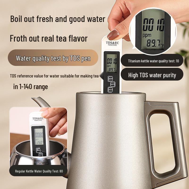 Large Capacity Pure Titanium Electric Kettle with Auto Power-Off and Insulation for Tea Brewing