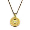Pendant for Men and Women, Fashionable Retro Israeli Six-pointed Star Jewelry Necklace