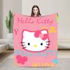 kawaii Hello Kitty Blanket Cute Cartoon Flannel Throw Blankets Home Couch Portable Lightweight Bedspreads