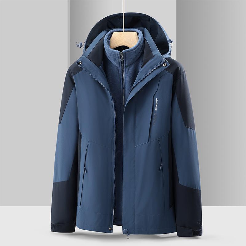 Winter Outdoor Sports Hardshell Men's and Women's Two-piece Three-in-one Men's Coat Windproof Waterproof Mountaineering Clothing