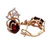 Purple Gold Inlaid Garnet Earrings, Women'S Tide High-End Temperament Rose Gold-Plated Colored Gold Earrings.