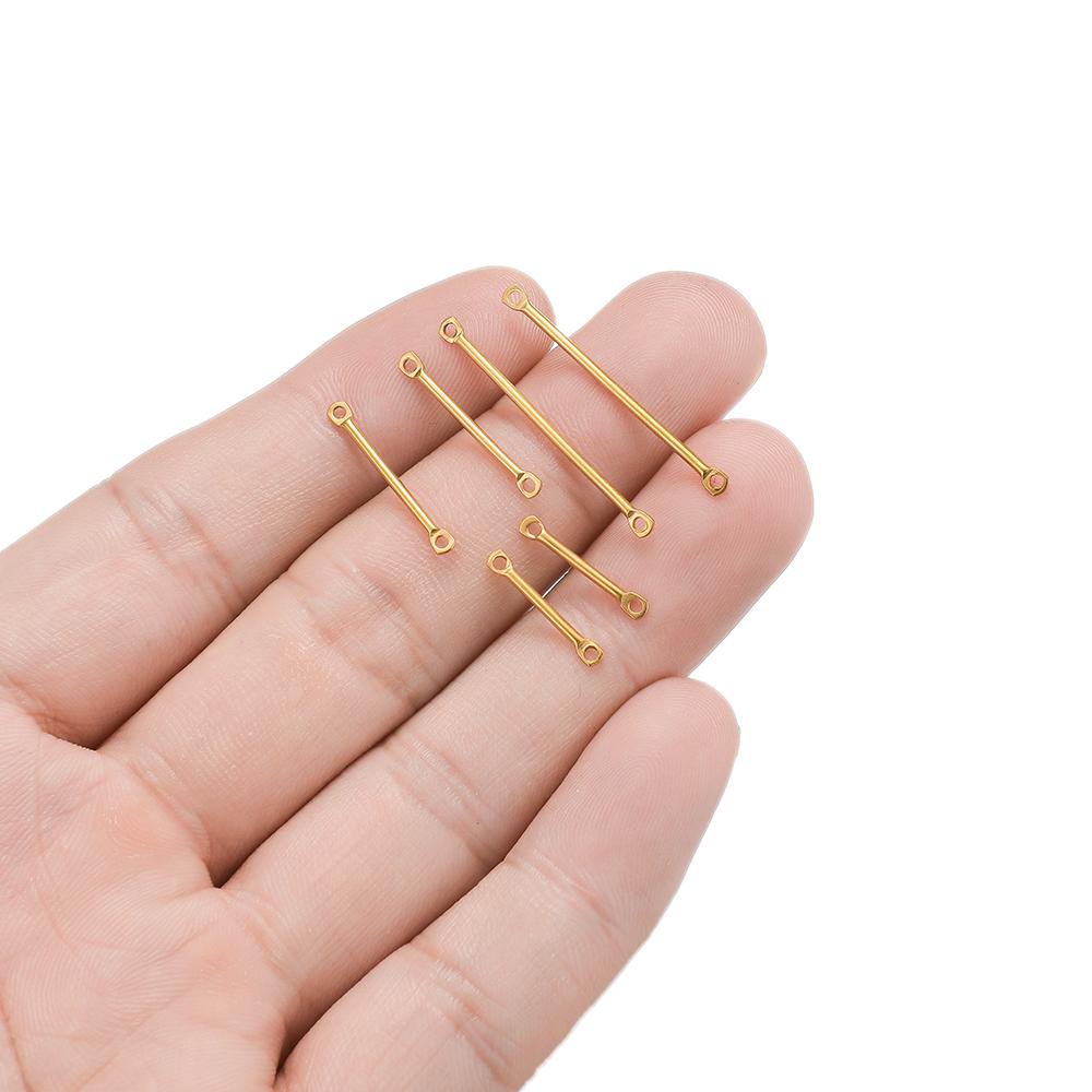 20pcs Stainless Steel 1.2mm Wire Long Bar Stick Connector Link PVD Gold Color DIY Drop Earring Jewelry Making Necklace Findings