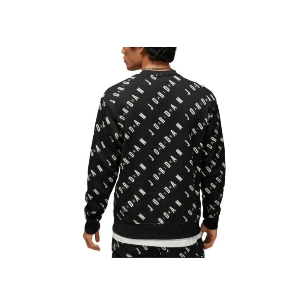 Jordan Alphabet Print Crew Neck Sweatshirt Men Tops Black DX9174-010